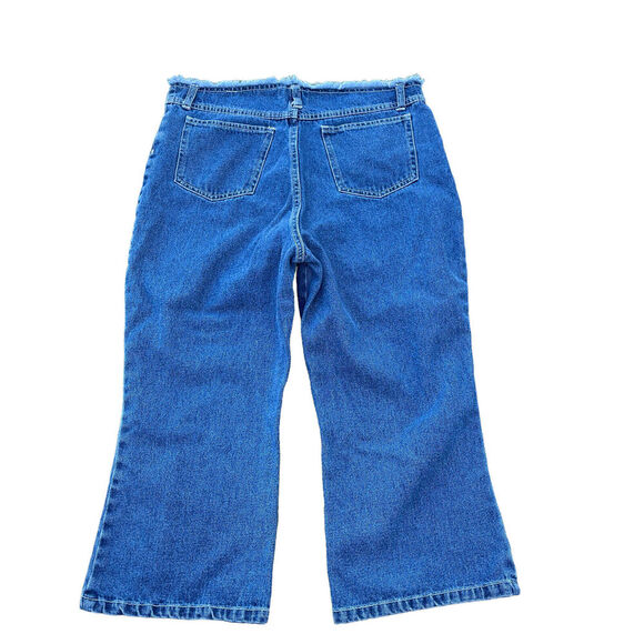 Faded Glory Jeans Girls Club Youth Plus 16.5 Pants Embroidered Cropped Capri - Picture 2 of 6